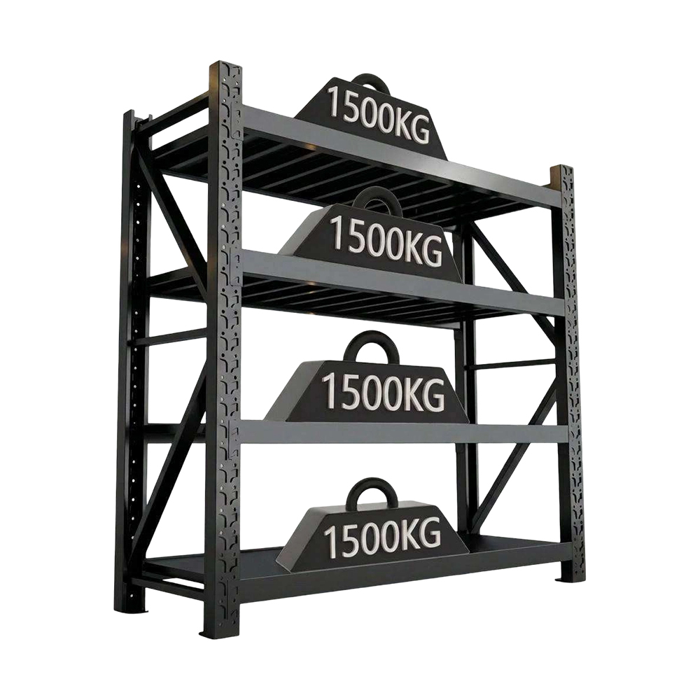 Wytrzymałe stalowe regały magazynowe o gramaturze 1500 kg / warstwa. Regały metalowe Wytrzymałe stalowe regały magazynowe o gramaturze 1500 kg / warstwa. Regały metalowe
