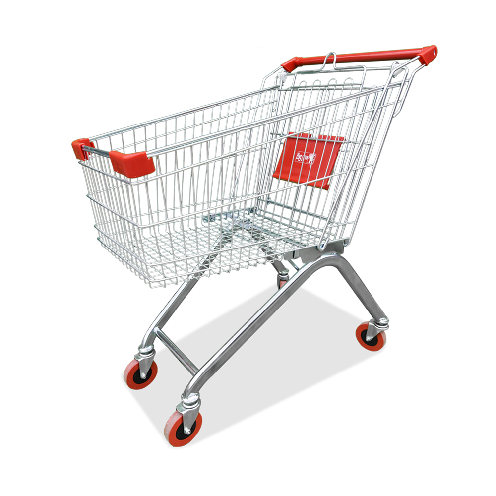 Wózek na zakupy do supermarketu, ręczny, 4 koła